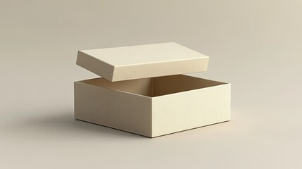 A Cream Colored Box With The Lid Lifted Slightly