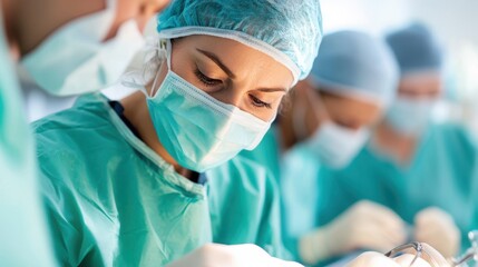 Surgeons collaborate in advanced operating room during critical procedure