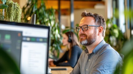 Marketing team creates innovative social media strategies in a dynamic space
