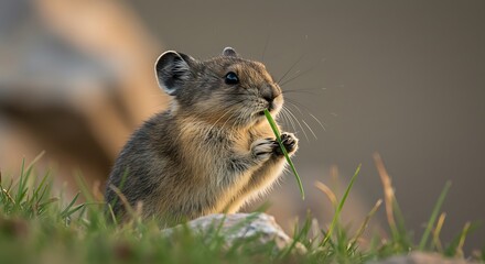 Pika eating grass - nature's delight - wildlife photography contest,nature blog.