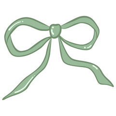 Green ribbon bow