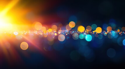 Bright bokeh lights, night scene, sparkle, background, design
