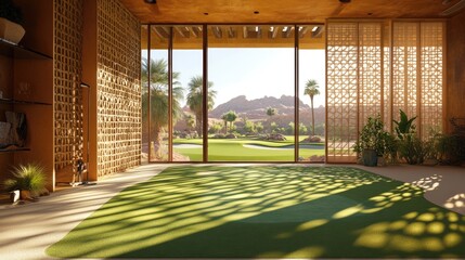 Sunlit Putting Green Room with Desert View