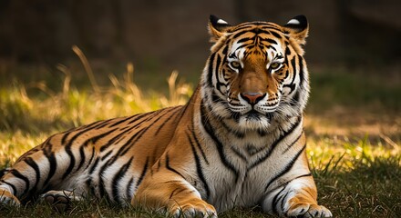 Obraz premium Striking tiger portrait - raw power and beauty - wildlife publications and conservation appeals