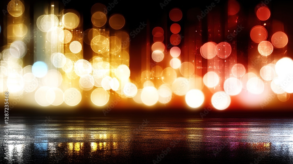 Poster abstract colorful bokeh lights background for creative projects