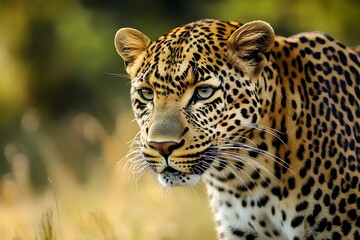 Fototapeta premium The Star Tiger whose skin is filled with round patterns and contrasting colors, its mysterious nature, every step is agile, reflecting strength and elegance in one body