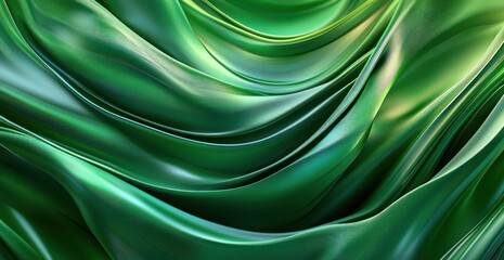 Obraz premium Emerald Green Abstract Silk Drapery: A Luxurious Textured Background