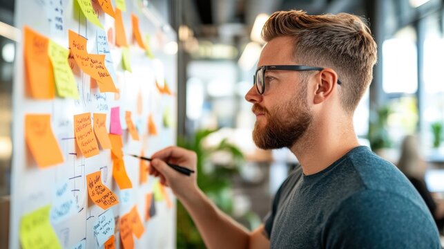 Creative brainstorming session in a vibrant modern office space