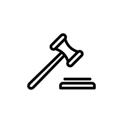 Gavel icon vector illustration. judge gavel sign and symbol. law icon. auction hammer