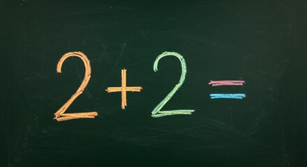 Colorful chalk math equation on blackboard