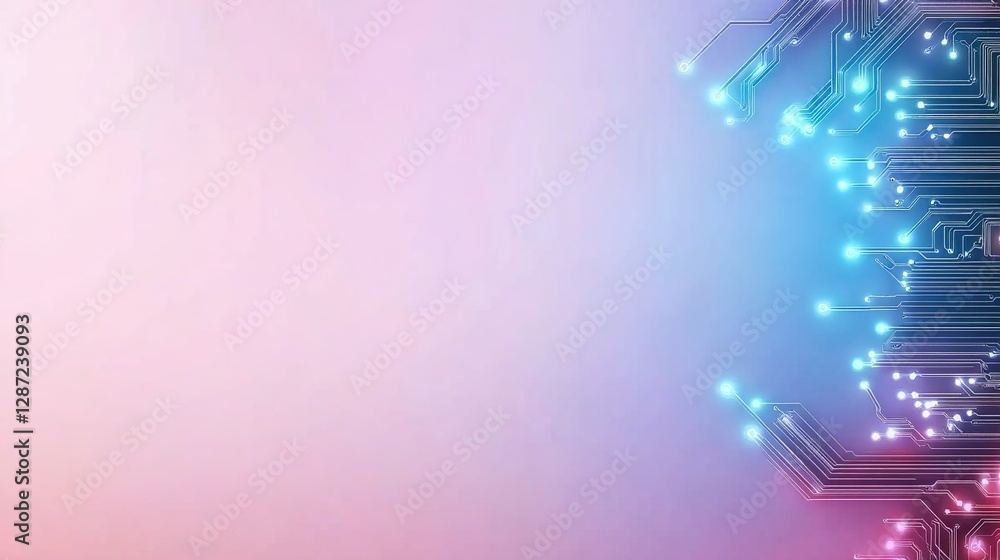 Poster abstract technology background with circuit and colorful lights