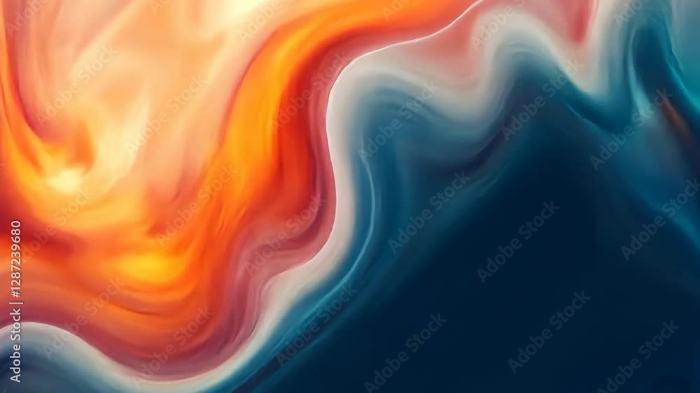 Poster colorful abstract patterns create a visual flow reminiscent of a sunset over a serene ocean