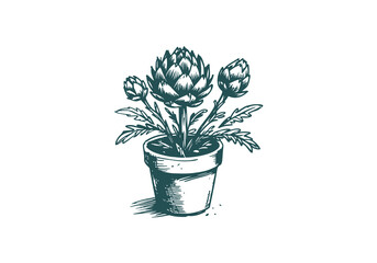 Artichoke Hand Drawn Sketch Vector Isolated