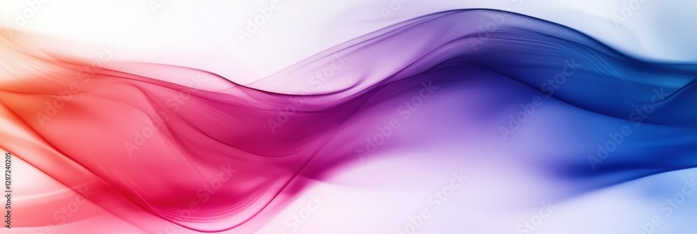 Poster Colorful flowing abstract design with smooth gradients in shades of red and blue. Generative AI