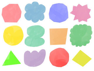 手描きあしらいセット　幾何学模様　パターン　カラフル