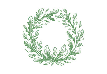 Arugula Rocket Leaf Hand Drawn Sketch Vector Isolated