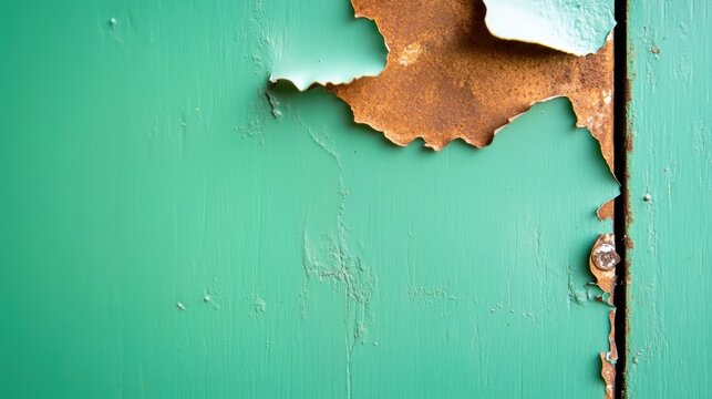 Industrial green metal texture revealing layers of corrosion and wear - Powered by Adobe