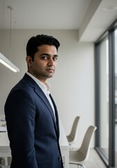 Confident business professional in modern office setting