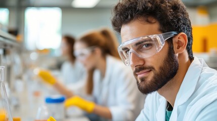 Engineers collaborate on innovative projects in a high-tech laboratory setting