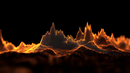 Abstract Orange Glowing Data Visualization Stock Market Graph Financial Data Technology Background