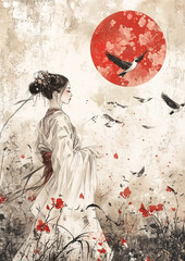 Fototapeta premium traditional, chinese, ink painting