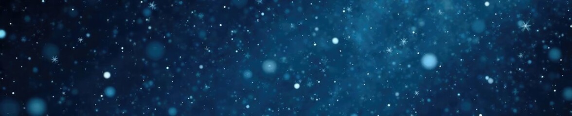 Volumetric snowfall in the darkness of a cold night sky, flakes, dark, white