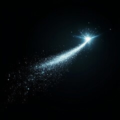 Shooting star trail, dark space, cosmic dust, design element
