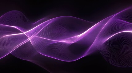 Abstract Purple Wave Background: Glowing Energy and Dynamic Flow