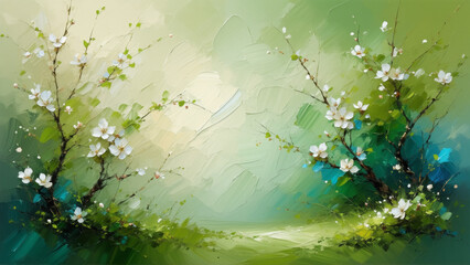 Early spring, abstract, artistic, ensemble of colors, wallpaper, Generative AI