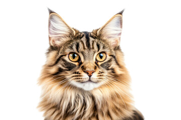 Fototapeta premium Close up portrait of an animal with transparent background. The animal has brown fur and attentive eyes. Its a studio shot with professional lighting