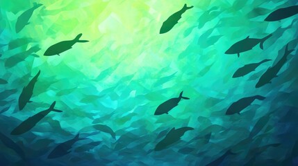 Underwater School of Fish: A Vibrant Ocean Scene