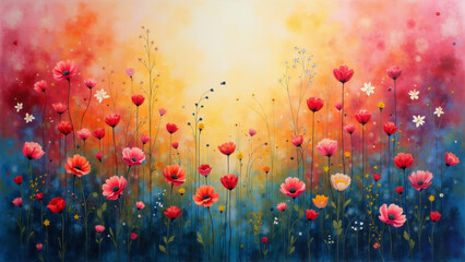 Early spring, abstract, artistic, ensemble of colors, wallpaper, Generative AI