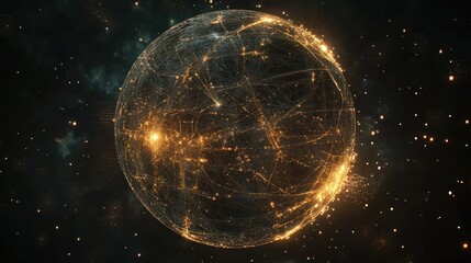 Cosmic Network: A Glowing Celestial Sphere