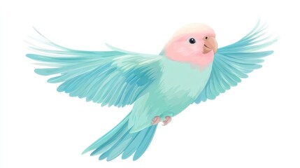 Fototapeta premium Pastel Parrot in Flight