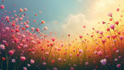 Early spring, abstract, artistic, ensemble of colors, wallpaper, Generative AI