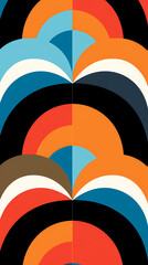 retro style 60's and 70's geometric fabric design vector pattern geometric shapes design poster background