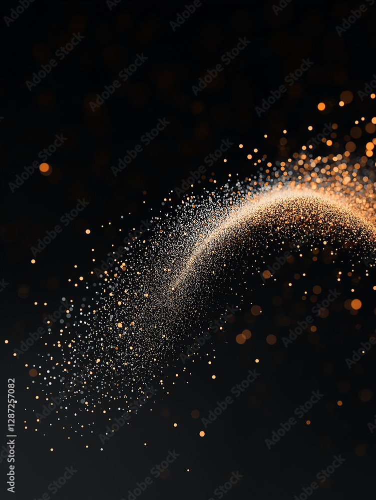 Aufkleber swirling sparkle trail: a captivating composition featuring a mesmerizing trail of sparkling particl