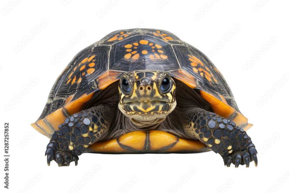 Poster front view of animal with orange and black patterns. transparent background