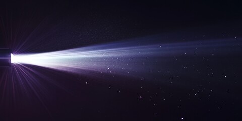 Obraz premium Purple light beam projector dark space background