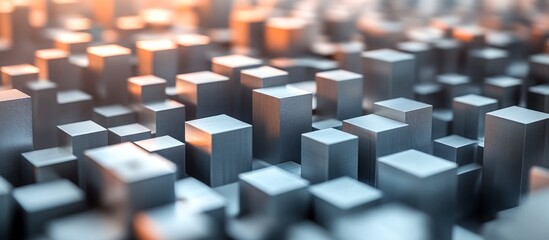 Obraz premium Abstract city of cubes, 3D graphic design, urban background