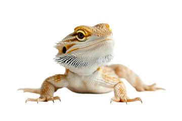 Obraz premium Generic animal portrait on black background. Close up view of reptile with scales and eye detail