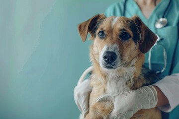 Detailed Picture of Veterinarian Taking Care of Pet Dog