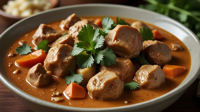 Authentic Mafe Stew with Chicken and Vegetables