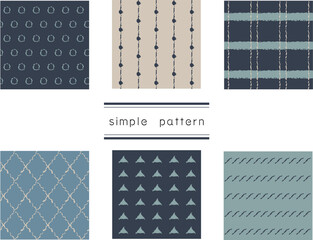 手描き風　シンプル　パターン　セット