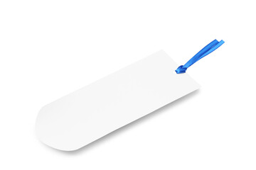 Paper bookmark with ribbon isolated on white