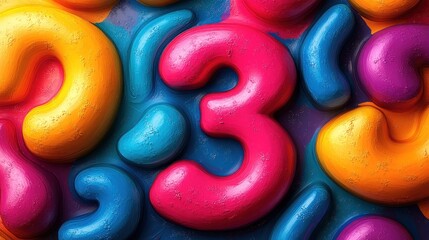 Abstract colorful numbers texture background