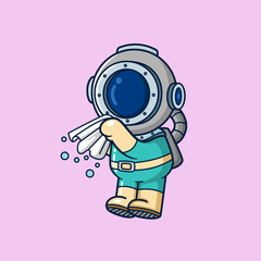 the diver was sick and sneezed into a handkerchief