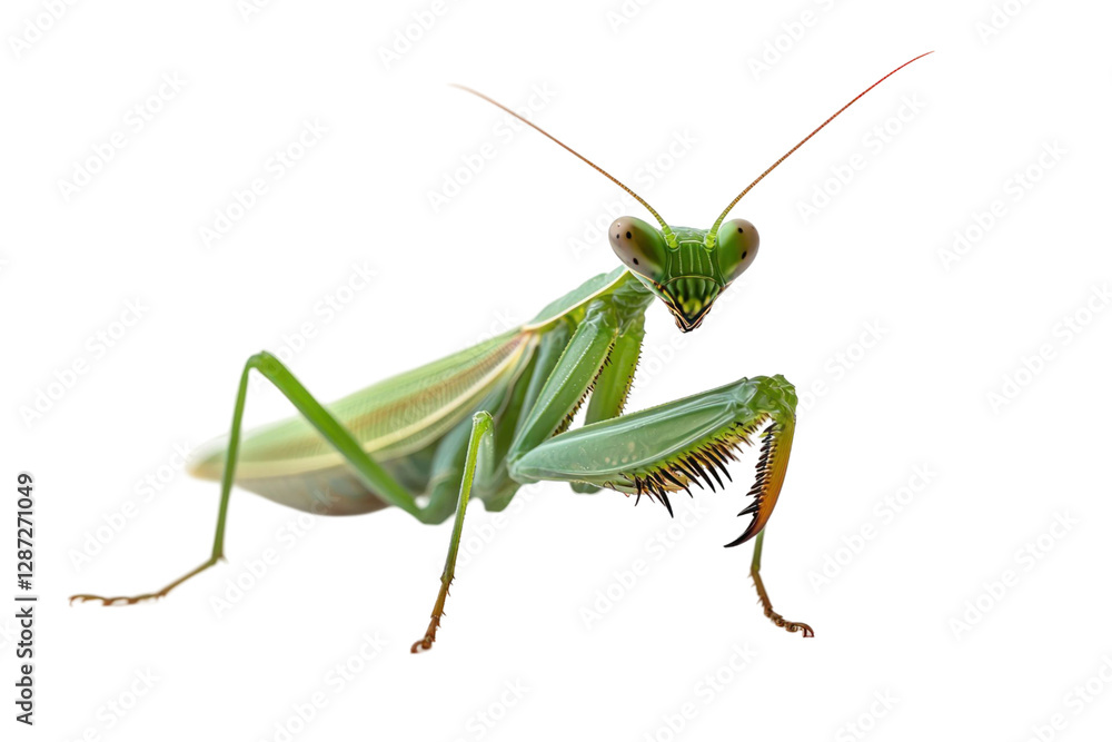 Poster close-up of an insect with transparent background. the insect is facing the camera with intricate de
