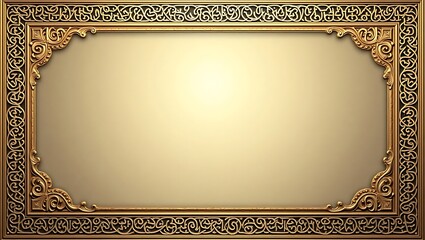 Golden Ornate Frame: Elegant Decorative Border Design