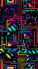 neon rectangles repeating geometric shapes design poster background